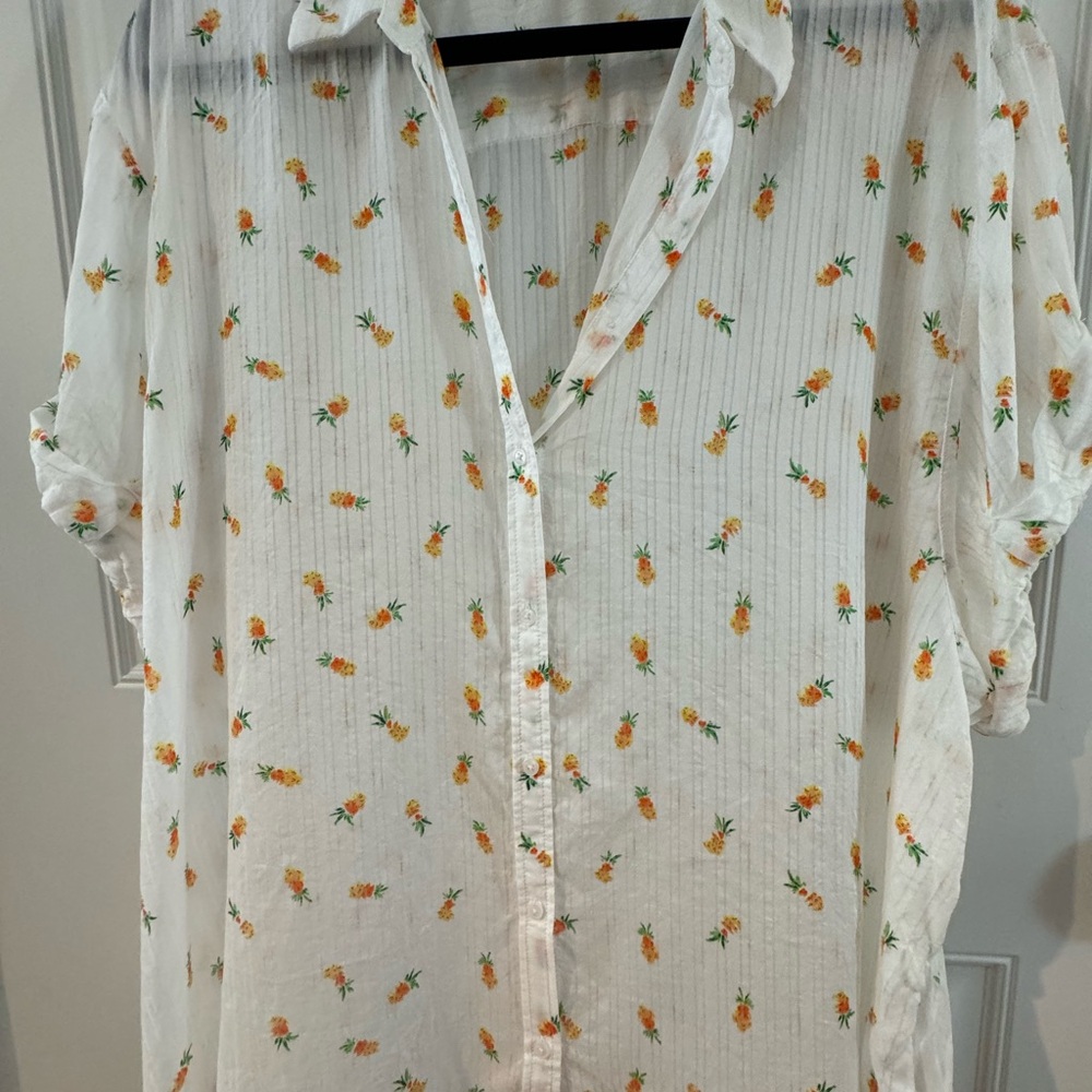 Preowned, never worn. Express see-thru blouse. Size XL. Blouson Sleeves.